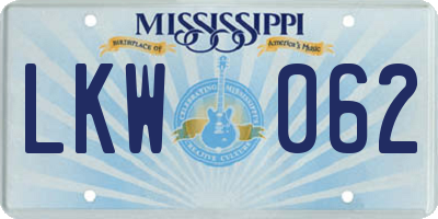 MS license plate LKW062