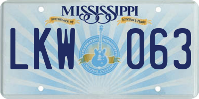 MS license plate LKW063