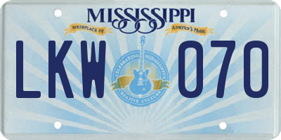 MS license plate LKW070