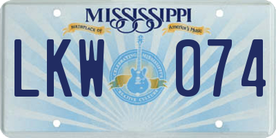 MS license plate LKW074