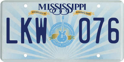 MS license plate LKW076