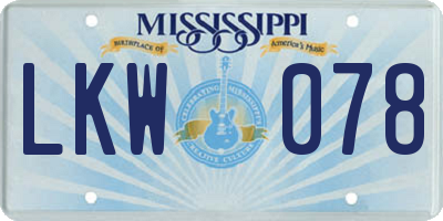MS license plate LKW078