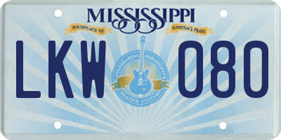 MS license plate LKW080