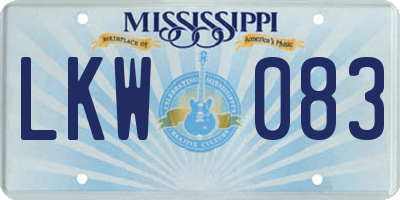 MS license plate LKW083