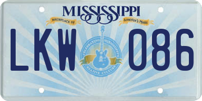 MS license plate LKW086