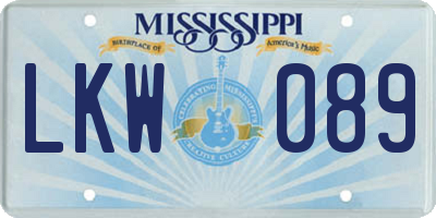 MS license plate LKW089