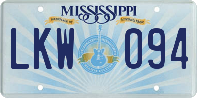 MS license plate LKW094