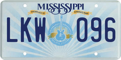 MS license plate LKW096
