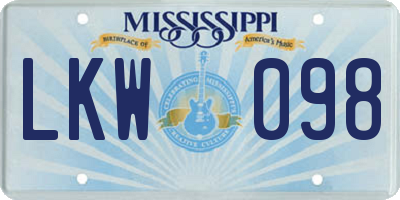 MS license plate LKW098