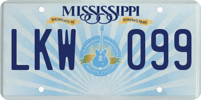 MS license plate LKW099