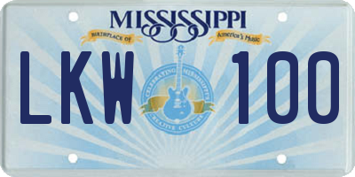 MS license plate LKW100