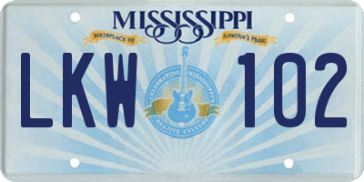 MS license plate LKW102