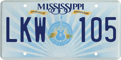 MS license plate LKW105