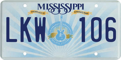 MS license plate LKW106