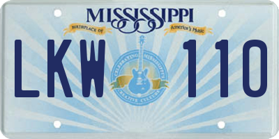 MS license plate LKW110