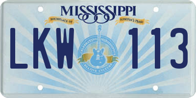 MS license plate LKW113