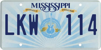 MS license plate LKW114