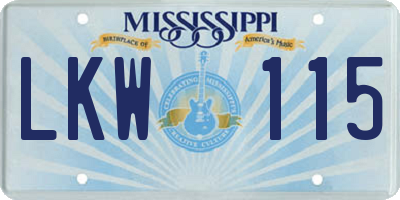 MS license plate LKW115