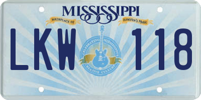 MS license plate LKW118