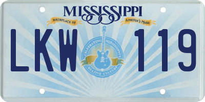 MS license plate LKW119