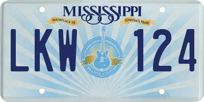 MS license plate LKW124
