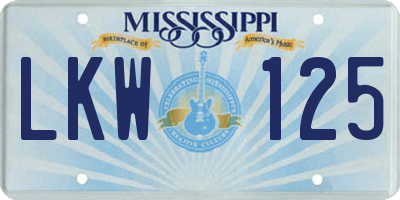 MS license plate LKW125