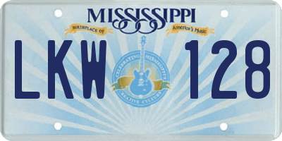 MS license plate LKW128