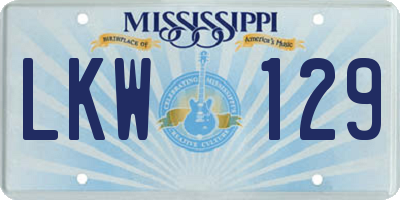 MS license plate LKW129