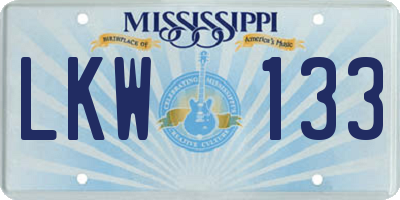 MS license plate LKW133