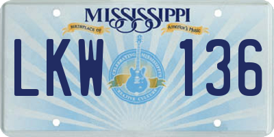 MS license plate LKW136