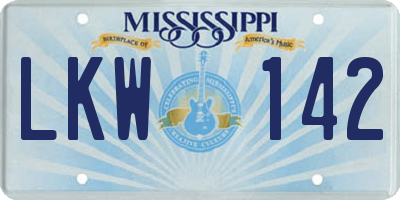 MS license plate LKW142