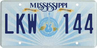 MS license plate LKW144