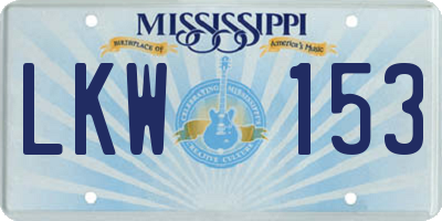 MS license plate LKW153