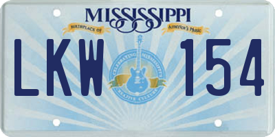 MS license plate LKW154