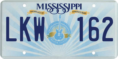 MS license plate LKW162