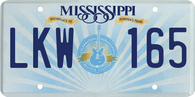 MS license plate LKW165