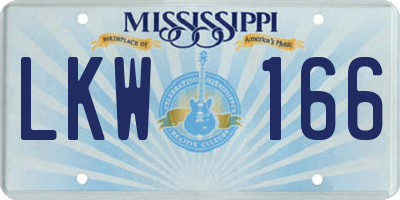 MS license plate LKW166