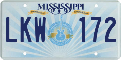 MS license plate LKW172