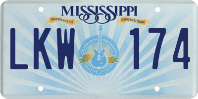 MS license plate LKW174
