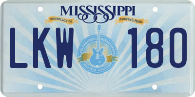 MS license plate LKW180