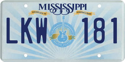 MS license plate LKW181