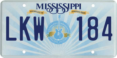 MS license plate LKW184