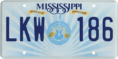 MS license plate LKW186