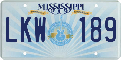 MS license plate LKW189