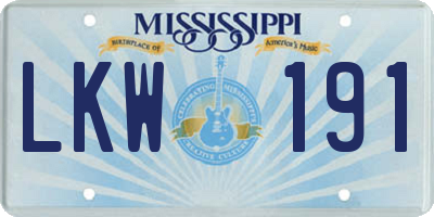 MS license plate LKW191