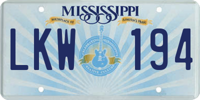 MS license plate LKW194