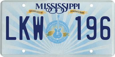 MS license plate LKW196