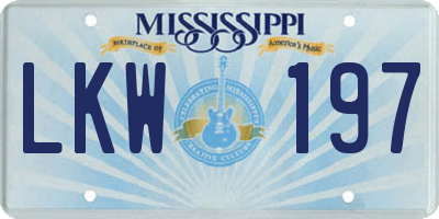 MS license plate LKW197