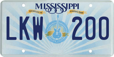 MS license plate LKW200