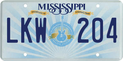 MS license plate LKW204